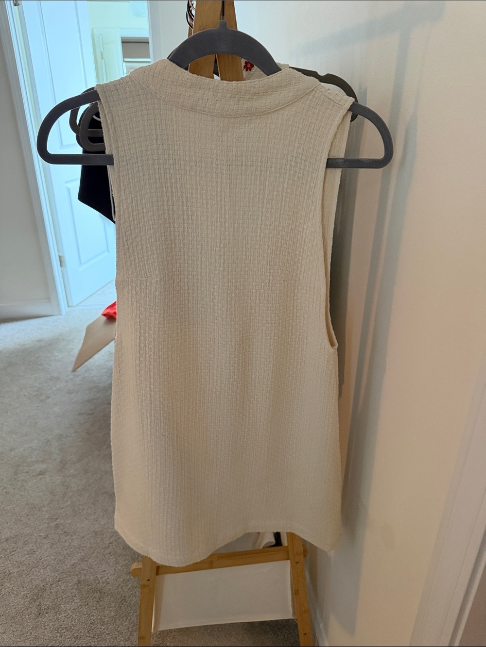 Free People Cream Textured Sleeveless Mini Dress